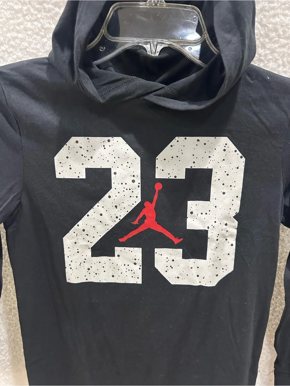 Boy’s Jordan Black Hooded Long Sleeve Tee
